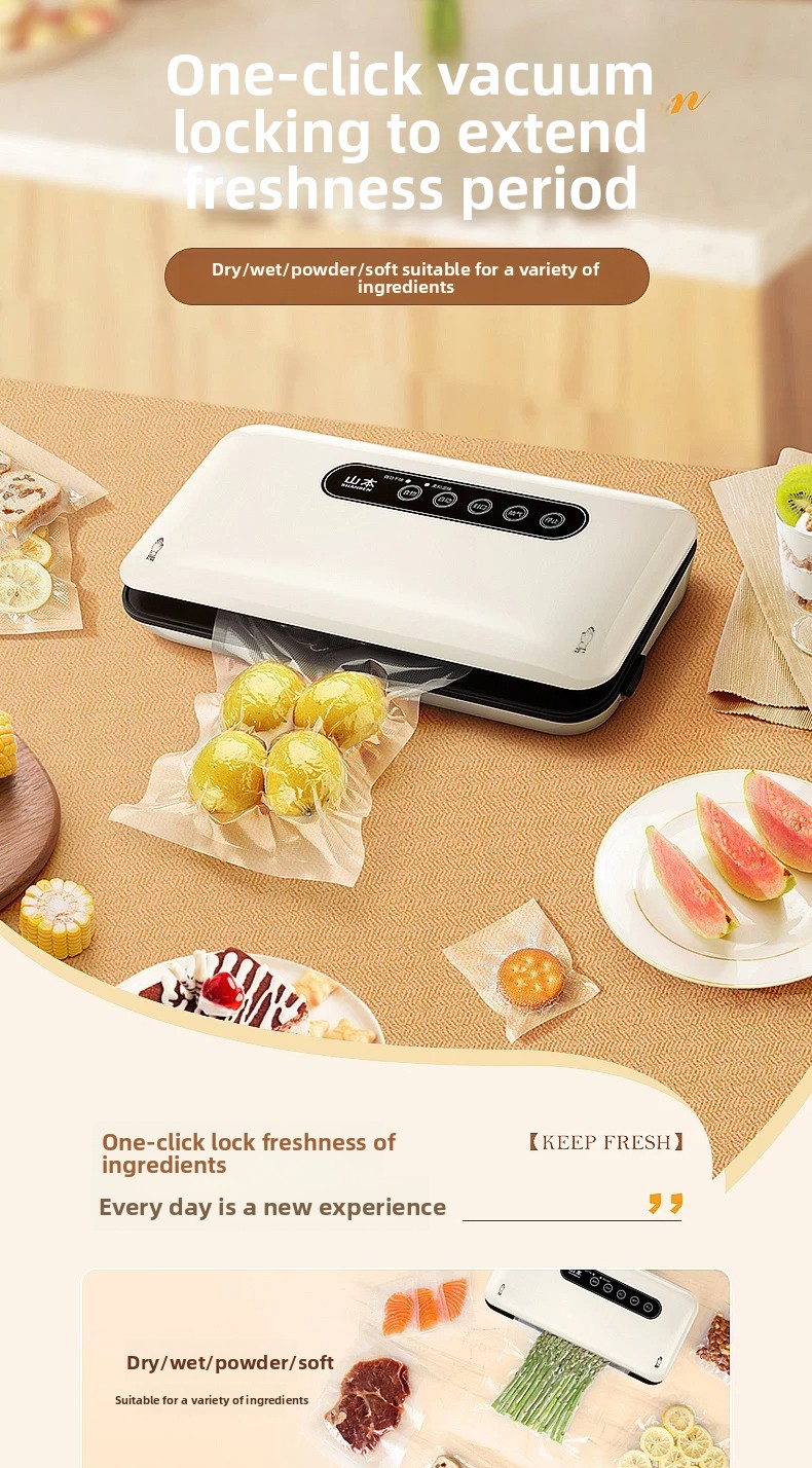 Food Storage Vacuum Sealer Machine - เครื่องซีลสูญญากาศขนาดเล็กแบบอัตโนมัติสำหรับใช้ในครัวเรือน เครื่องซีลอาหารสำหรับเก็บรักษาอาหารว่างให้สดใหม่