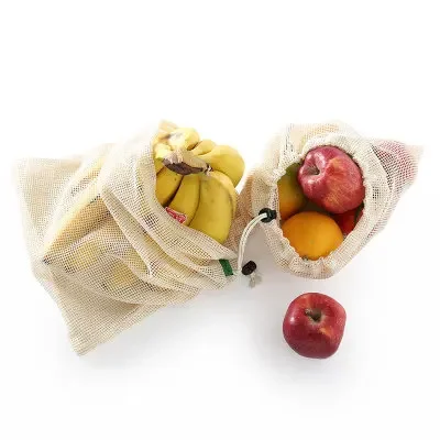 Food Storage And Safety - 10 ชิ้น/เซ็ต ถุงใส่อาหารเกรดปลอดภัยและเป็นมิตรกับสิ่งแวดล้อม ถุงตาข่ายเชือกสีดำสำหรับเก็บผักและผลไม้และถุงใส่ของชำ