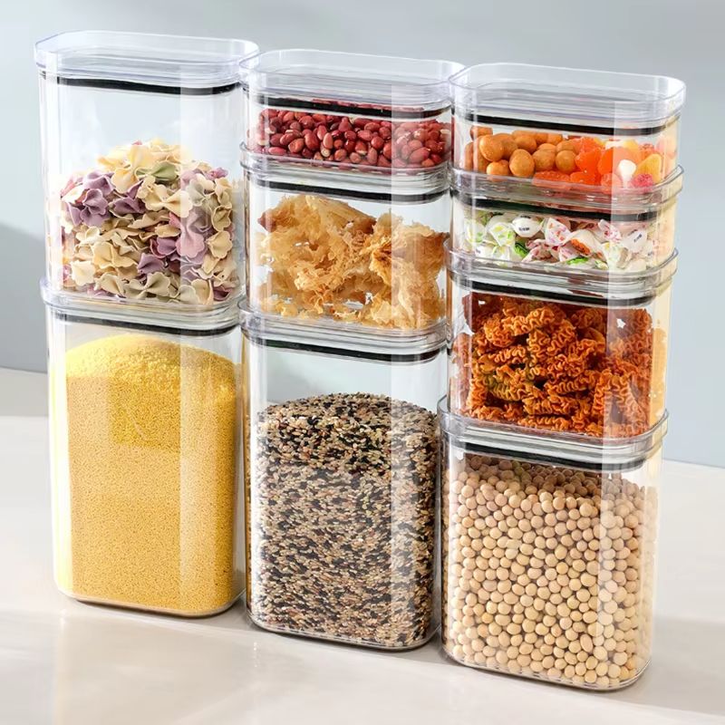 Food Storage Kitchen Cabinet - กล่องเก็บของในครัวแบบปิดผนึก สำหรับเก็บธัญพืช ถั่วเหลือง ถั่วต่างๆ ผลิตจากพลาสติกเกรดอาหาร แข็งแรง