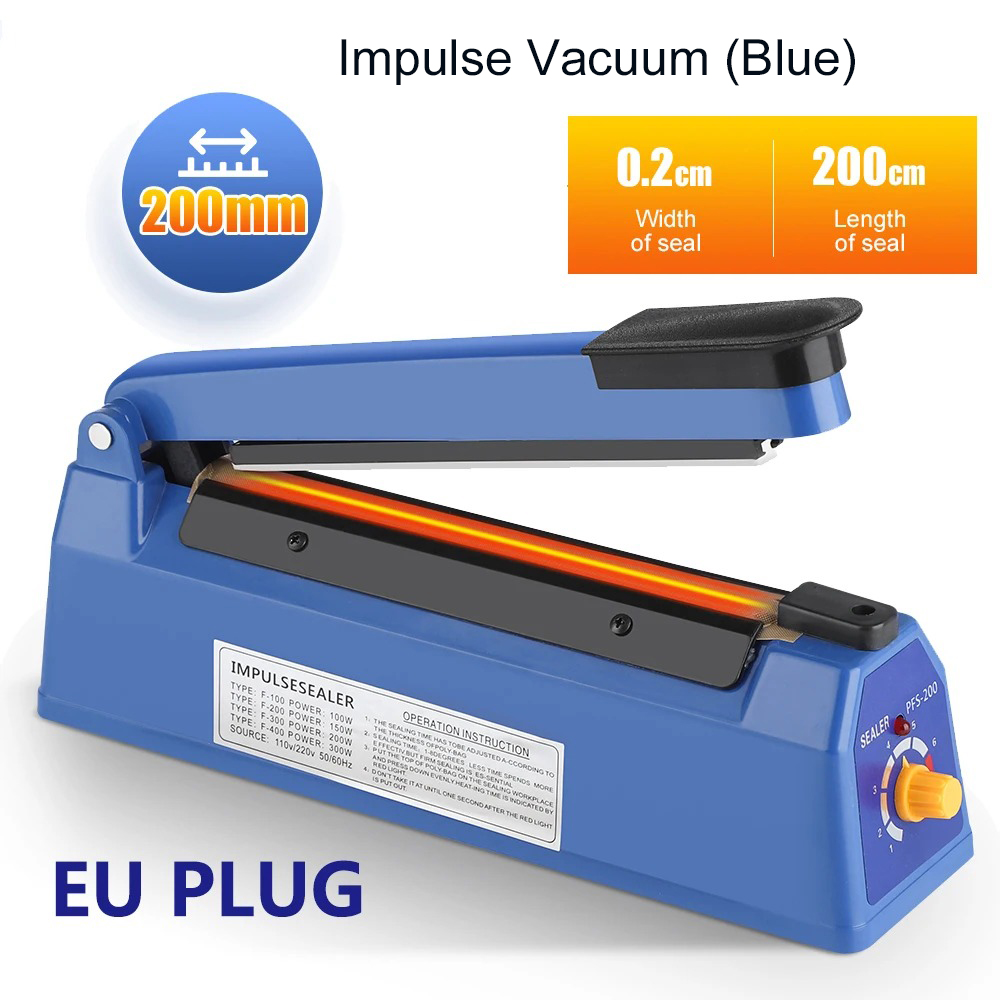 Food Storage Vacuum Sealer Machine - เครื่องซีลถุงพลาสติกแบบมือหมุน สำหรับครัวเรือน ความยาว 200 มม. ใช้ซีลถุงเก็บอาหารสุญญากาศ