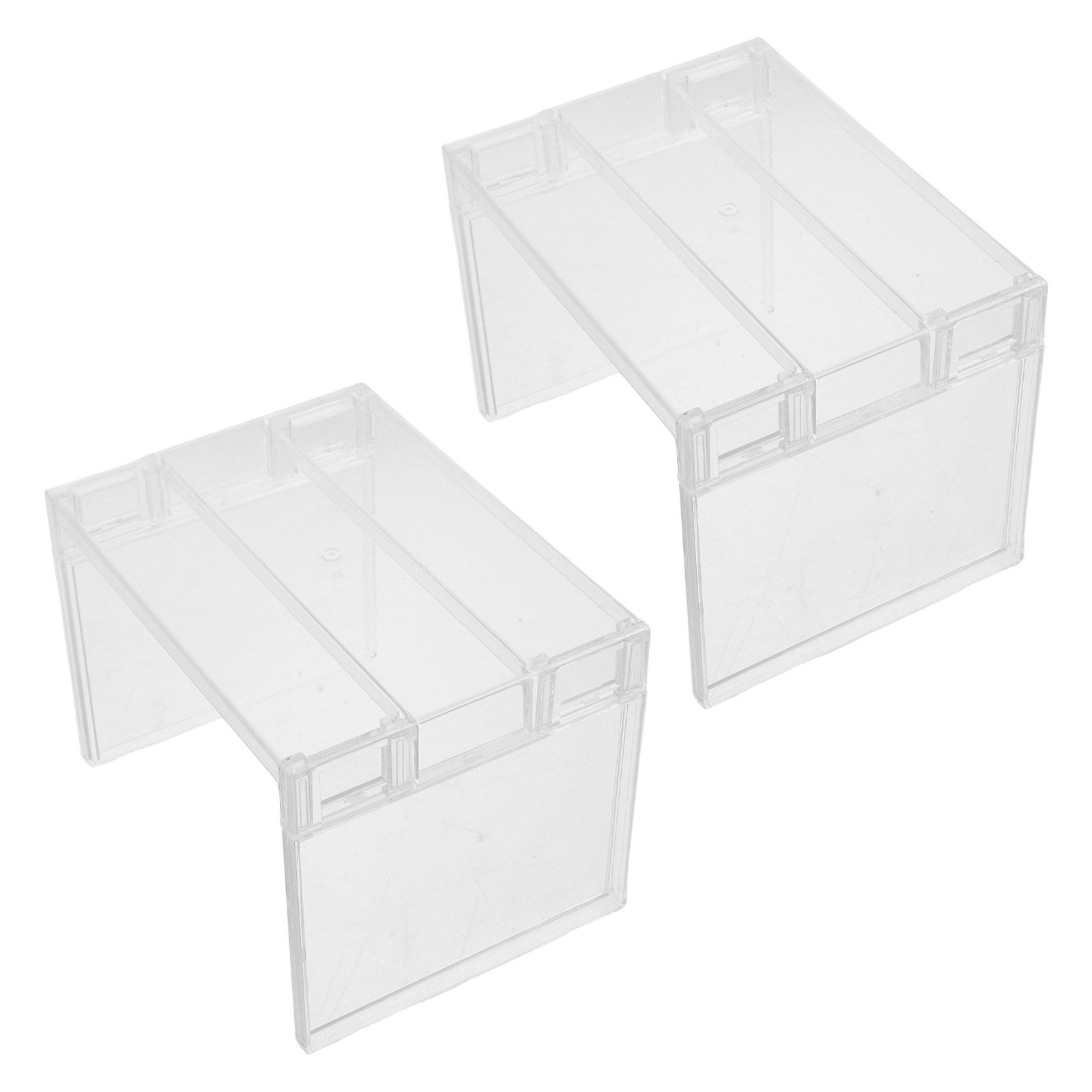 Food Storage Kitchen Cabinet - ชั้นวางของในตู้เย็นแบบใส 2 ชิ้น ชั้นวางของในช่องแช่แข็ง ชั้นวางยกสูง พร้อมแผ่นกั้นแบบถอดได้
