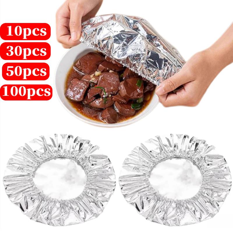 Food Storage Aluminum - 10-100PCS ฝาครอบฉนวนกันความร้อนแบบใช้ซ้ำได้, อลูมิเนียมฟอยล์ยืดหยุ่นสำหรับเก็บอาหาร, ถุงเก็บอาหารสดสำหรับแซนวิช