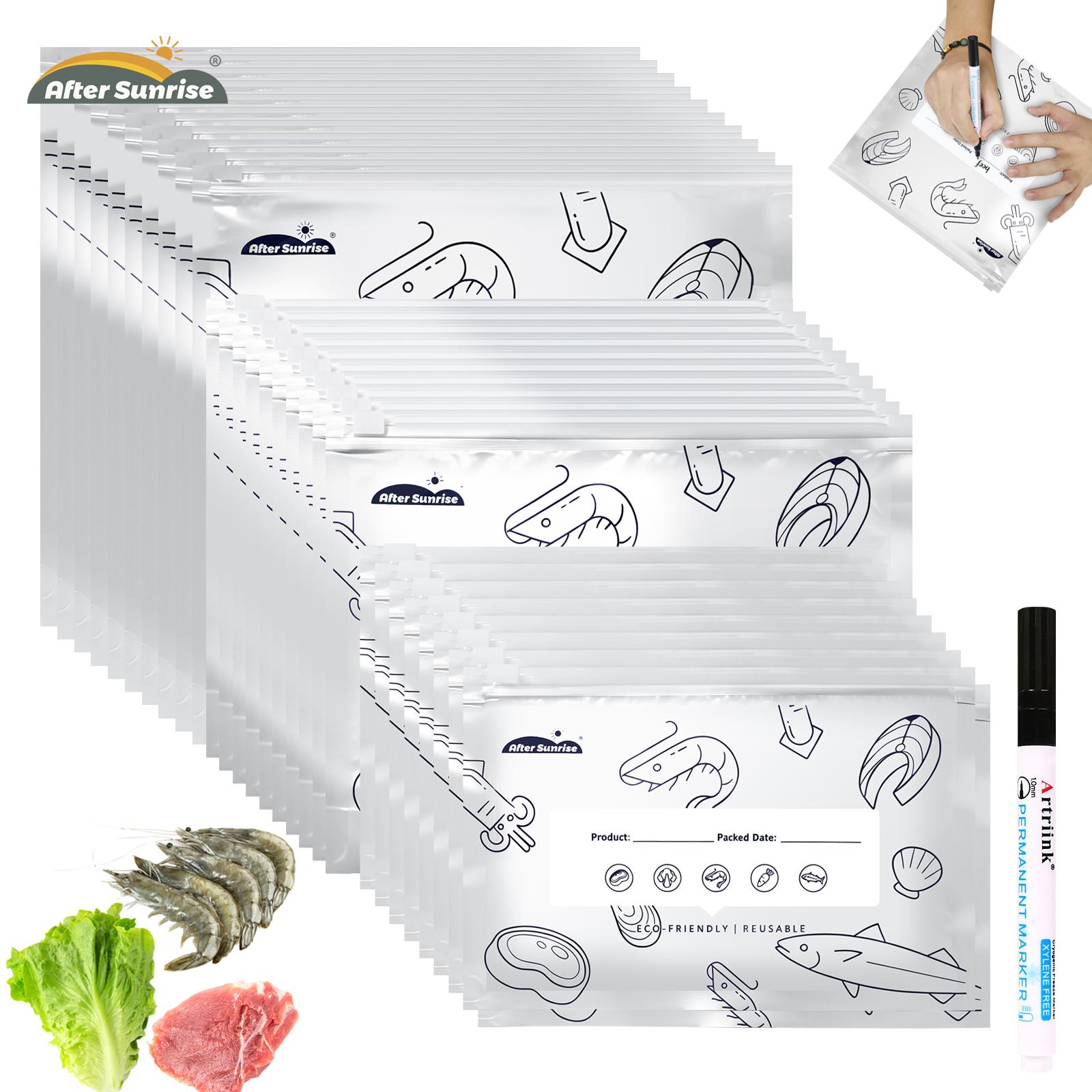 Food Storage Aluminum - 【อาหารแช่เย็น】ถุงเก็บอาหารแบบปิดผนึกได้ทำจากอลูมิเนียมฟอยล์ที่นำกลับมาใช้ใหม่ได้, ถุงซิปสูญญากาศแบบปิดผนึกได้รุ่นใหม่ Aftersunrise 2026 สำหรับอาหาร, ถุงฟอยล์แบบตั้งได้พร้อมฉลากและซิปล็อคสำหรับผัก