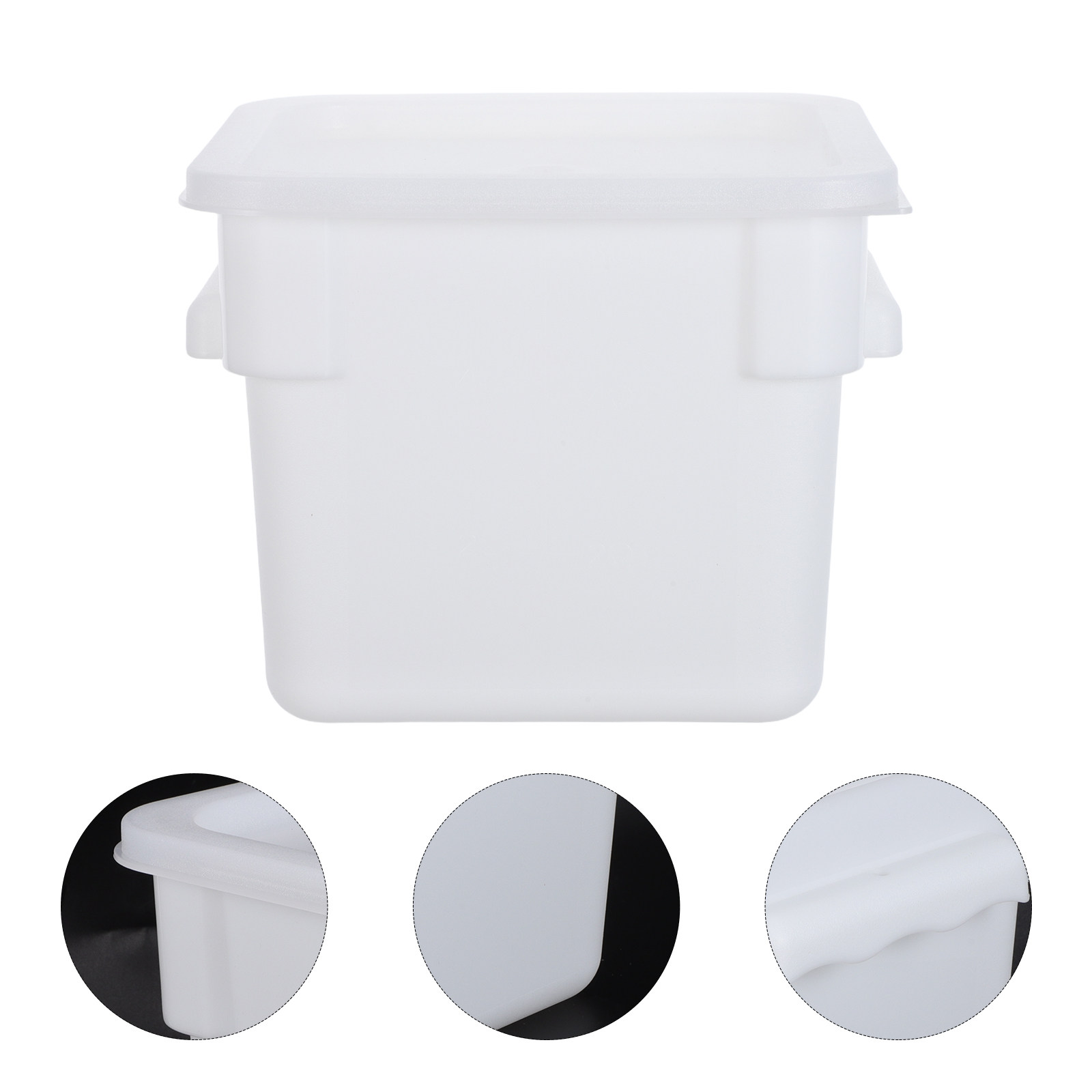 Food Storage Stackable Containers - ฝาปิดถังเก็บอาหาร ถังพลาสติกสีขาวทรงสี่เหลี่ยมซ้อนกันได้ ความจุ 6 ลิตร สำหรับห้องครัว