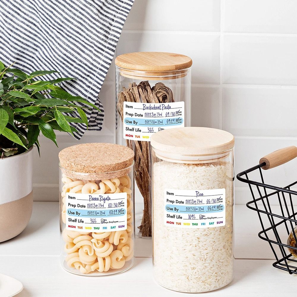 Food Storage And Safety - 250/300PCS ป้ายอายุการเก็บรักษาอาหารอเนกประสงค์แบบมีกาวในตัวสติกเกอร์จัดเก็บในครัวแบบถอดได้ความปลอดภัยของอาหาร