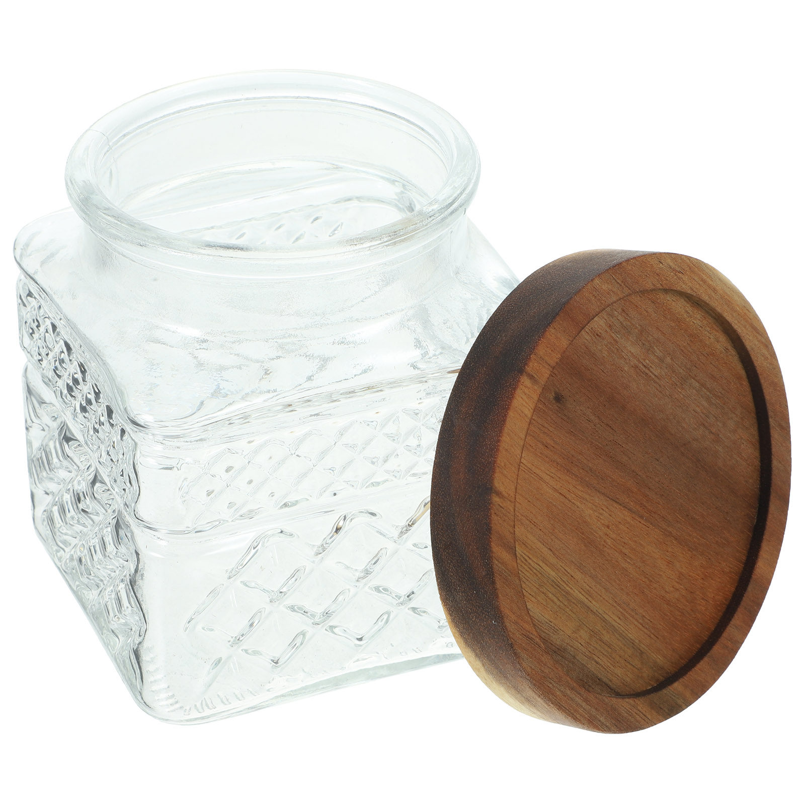 Food Storage Jars With Wooden Lids - โหลแก้วใสพร้อมฝาไม้ โหลเก็บของแบบปิดสนิทสำหรับชา ลูกอม อาหารแห้ง ภาชนะเก็บของในครัว โหลแก้วพร้อมฝาปิด