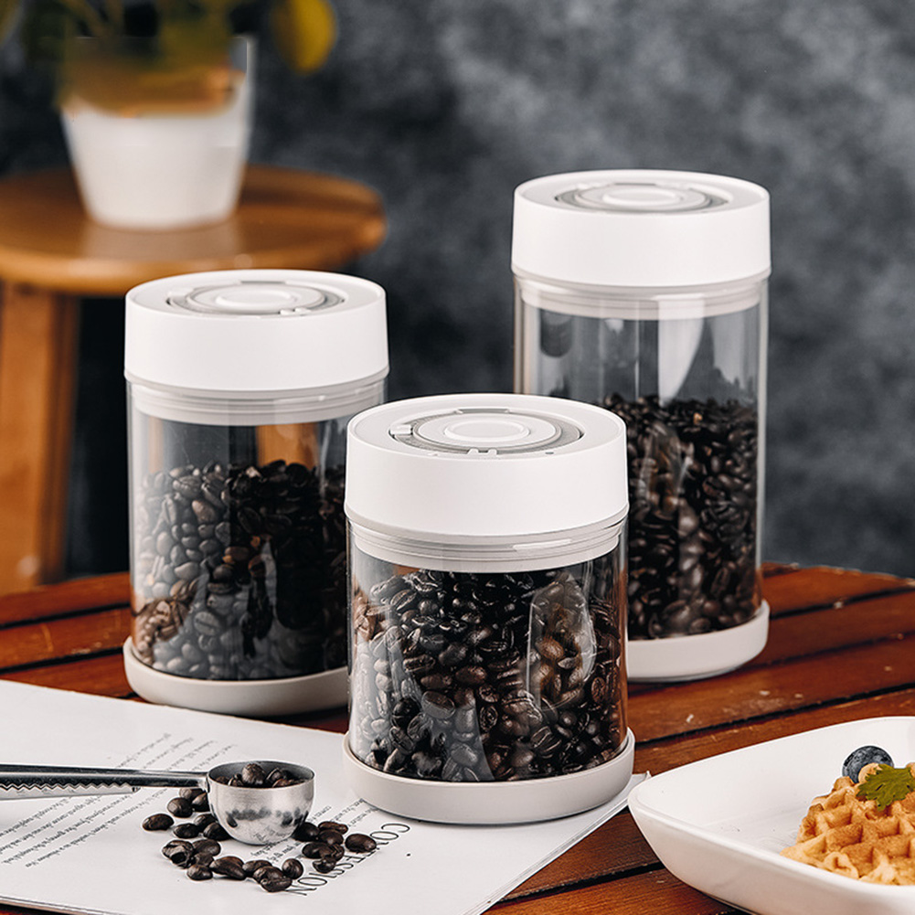 Food Storage Heat - โถแก้วเก็บเมล็ดกาแฟแบบกันความชื้นในครัว โถสูญญากาศอัตโนมัติอัจฉริยะ โถปิดผนึกอาหาร ผลไม้ ธัญพืช ชา