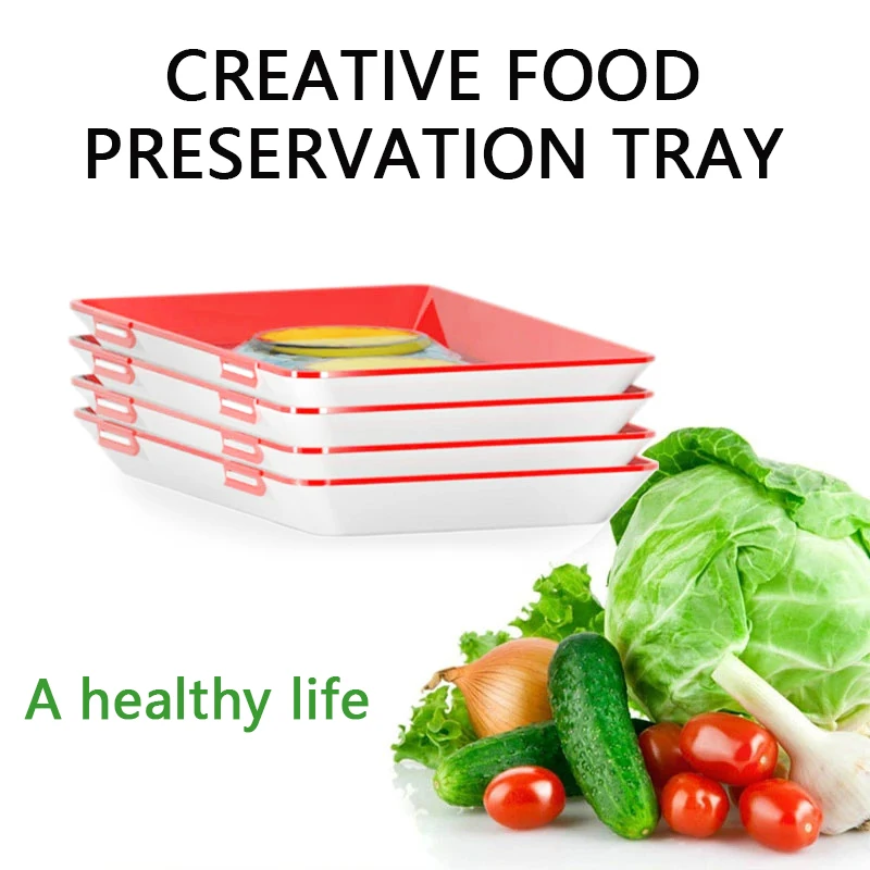 Food Storage And Safety - ถาดถนอมอาหาร PP ถาดใส่อาหารแบบวางซ้อนกันได้ ถาดพลาสติกสำหรับเก็บอาหารในตู้เย็น ถาดเก็บอาหารให้สดใหม่