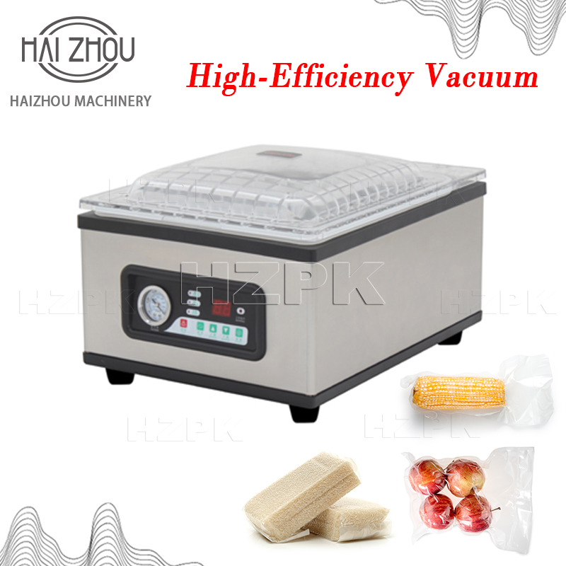 Food Storage Vacuum Sealer Machine - เครื่องซีลสูญญากาศเชิงพาณิชย์ HAIZHOU เครื่องบรรจุภัณฑ์อาหารแบบอัตโนมัติชนิดตั้งโต๊ะ ทำจากสแตนเลส สำหรับซีลเนื้อสัตว์และผลไม้
