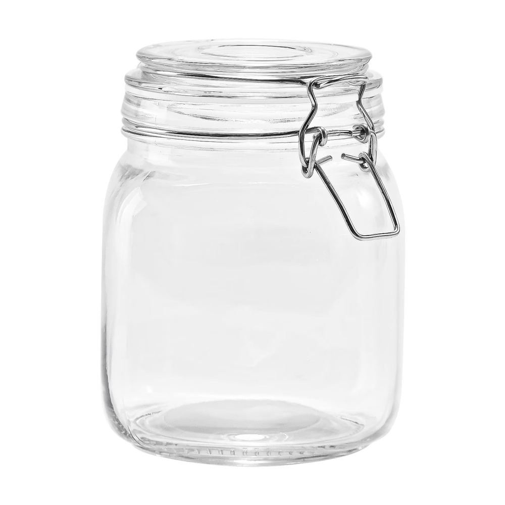 Food Storage Jar Glass - โหลแก้วเก็บอาหาร Mainstays ขนาด 38 ออนซ์ พร้อมฝาปิดล็อคแน่นสนิท
