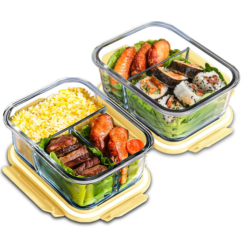 Food Storage Glass Containers - กล่องแก้วเก็บอาหารสด ทนความร้อนสูง ทำจากแก้วโบโรซิลิเกต ใช้กับไมโครเวฟ ตู้เย็นได้ ชามปิดผนึกพิเศษสำหรับเก็บอาหาร