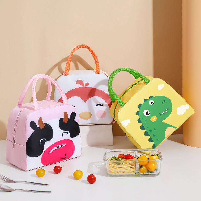 Food Storage Aluminum - กระเป๋าใส่ข้าวกลางวันการ์ตูนน่ารักสำหรับเด็กฉนวนอลูมิเนียมกันความร้อนเก็บความร้อนกล่องข้าวกลางวันอุณหภูมิ hangbag กลางแจ้งถุงเก็บอาหารปิกนิกใหม่