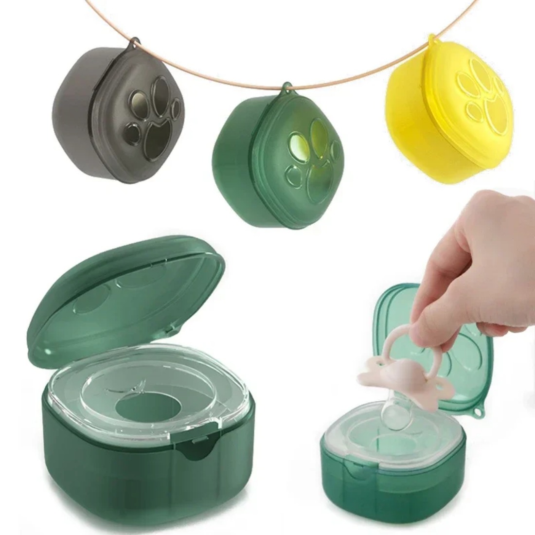 Food Storage Baby - ซิลิโคนเกรดอาหาร Pacifier กล่องเด็กการ์ตูน Pacifier ผู้ถือ BPA