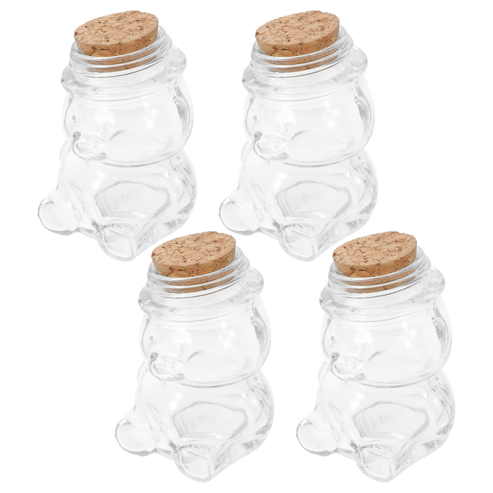 Food Storage Jar Glass - ชุดโหลแก้วใส 4 ชิ้น สำหรับเก็บอาหาร ขนม บิสกิต