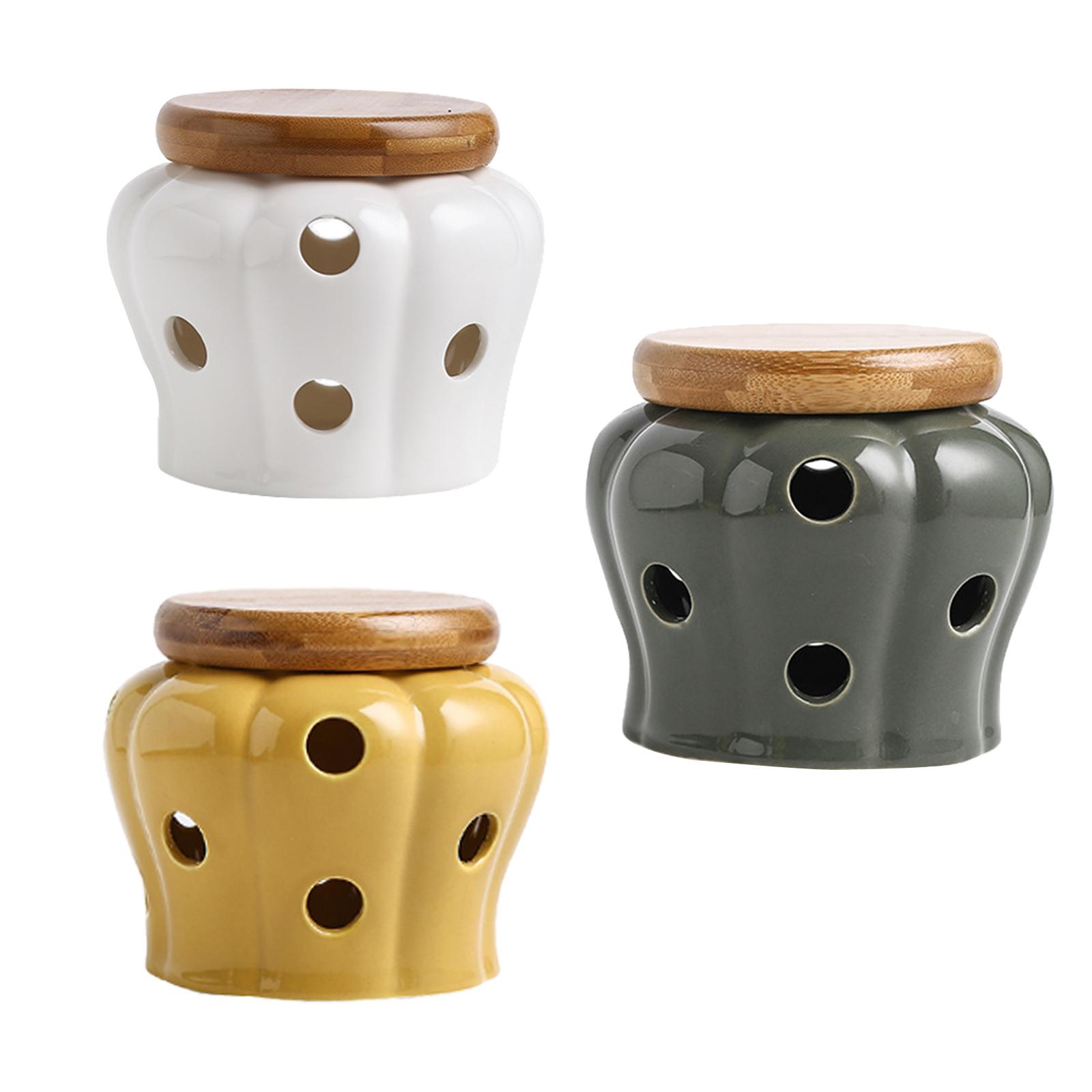 ภาชนะเซรามิกสำหรับเก็บกระเทียม - Food Storage Jars With Wooden Lids บทวิจารณ์และราคา