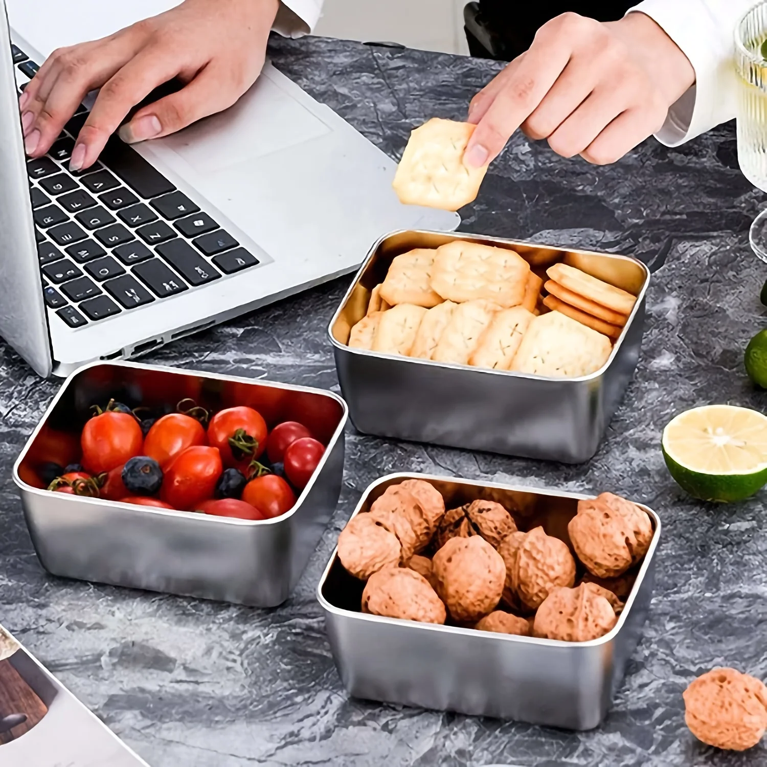 ชุดกล่องเก็บอาหารสแตนเลสพร้อมฝ - Food Storage Aluminum บทวิจารณ์และราคา