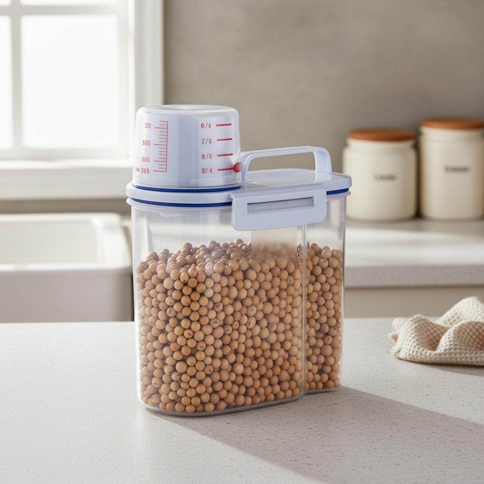 ภาชนะเก็บข้าวสาร กล่องจ่ายข้าว - Food Storage Organizer บทวิจารณ์และราคา