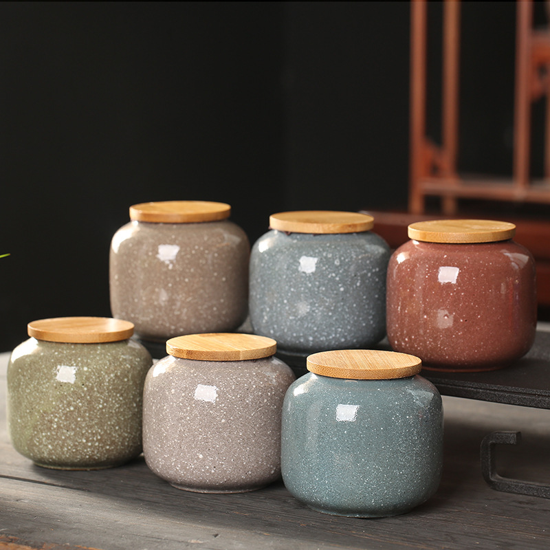เซรามิค Jar พร้อมฝาปิดไม้ปิดผน - Food Storage Jars With Wooden Lids บทวิจารณ์และราคา