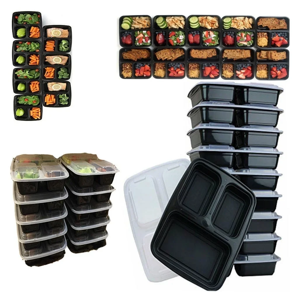 7 แพ็ค 3 ช่องภาชนะเตรียมอาหารห - Food Storage Stackable Containers บทวิจารณ์และราคา
