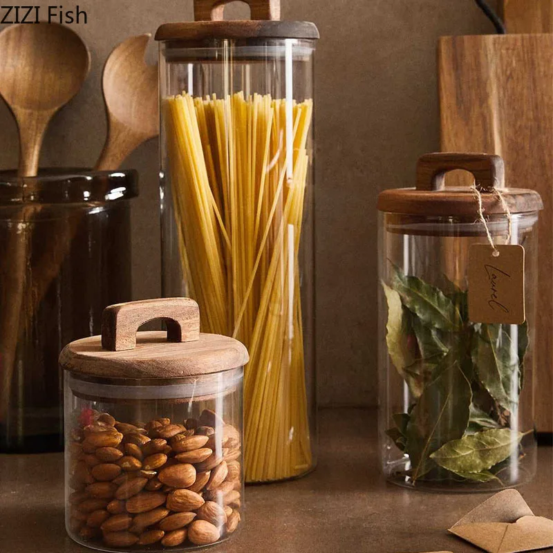 โหลแก้วฝาไม้ ดีไซน์ทันสมัย สำห - Food Storage Jars With Wooden Lids บทวิจารณ์และราคา