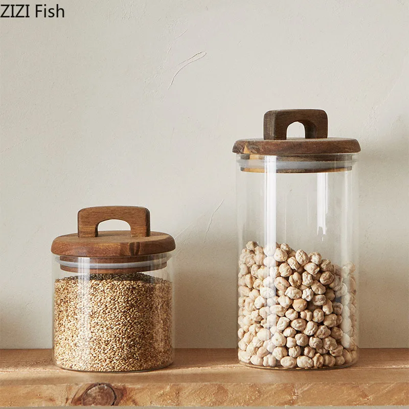 โหลแก้วฝาไม้ ดีไซน์ทันสมัย สำห - Food Storage Jars With Wooden Lids บทวิจารณ์และราคา