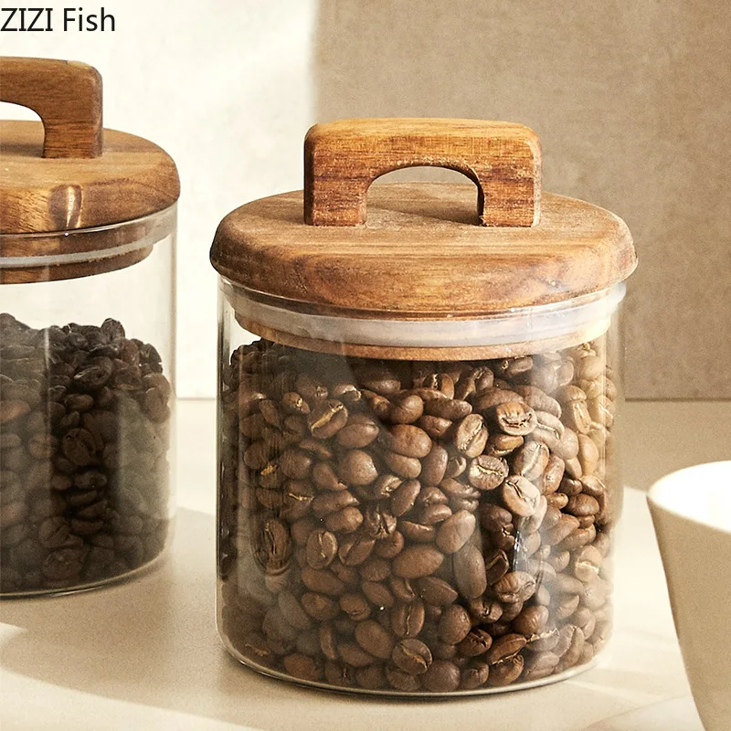 โหลแก้วฝาไม้ ดีไซน์ทันสมัย สำห - Food Storage Jars With Wooden Lids บทวิจารณ์และราคา