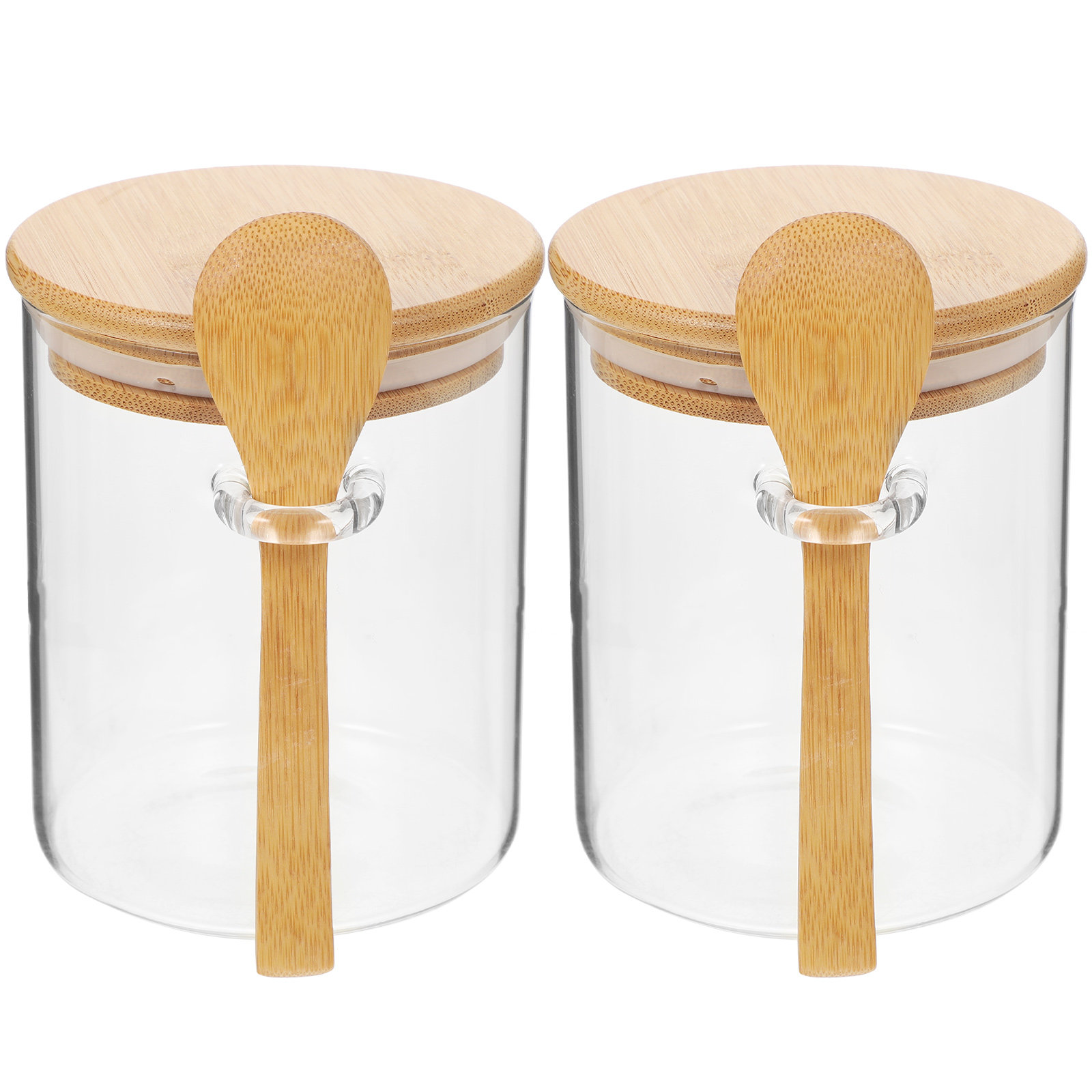 2 ชิ้น ภาชนะเก็บแป้งน้ำตาล โถใ - Food Storage Jar Glass บทวิจารณ์และราคา
