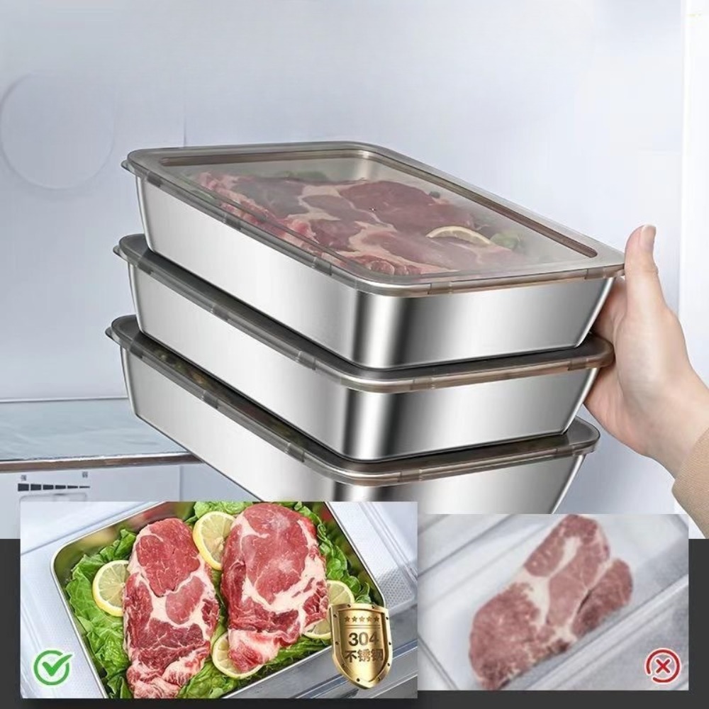 ถาดเสิร์ฟสแตนเลสเกรดอาหารพร้อม - Food Storage Design บทวิจารณ์และราคา