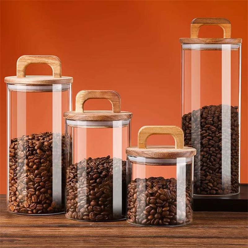 ขวดแก้วใสพร้อมฝาปิดไม้ไผ่กระป๋ - Food Storage Jar Glass บทวิจารณ์และราคา