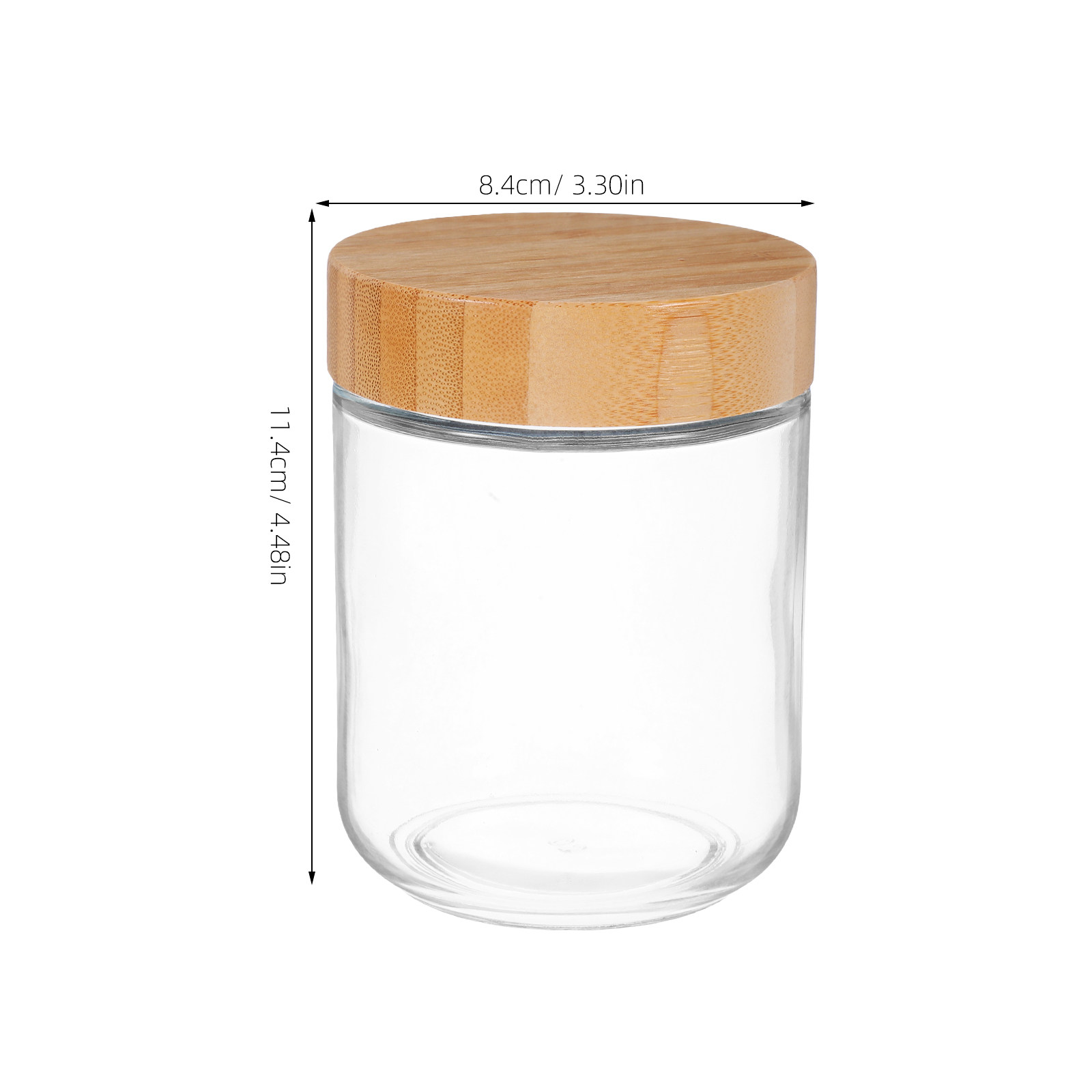 โหลแก้วใส 4 ชิ้น พร้อมฝาไม้ไผ่ - Food Storage Jar Glass บทวิจารณ์และราคา
