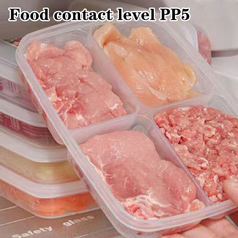 ใหม่【กล่องเก็บของพลาสติก 4 ช่อ - Food Storage For Refrigerator บทวิจารณ์และราคา