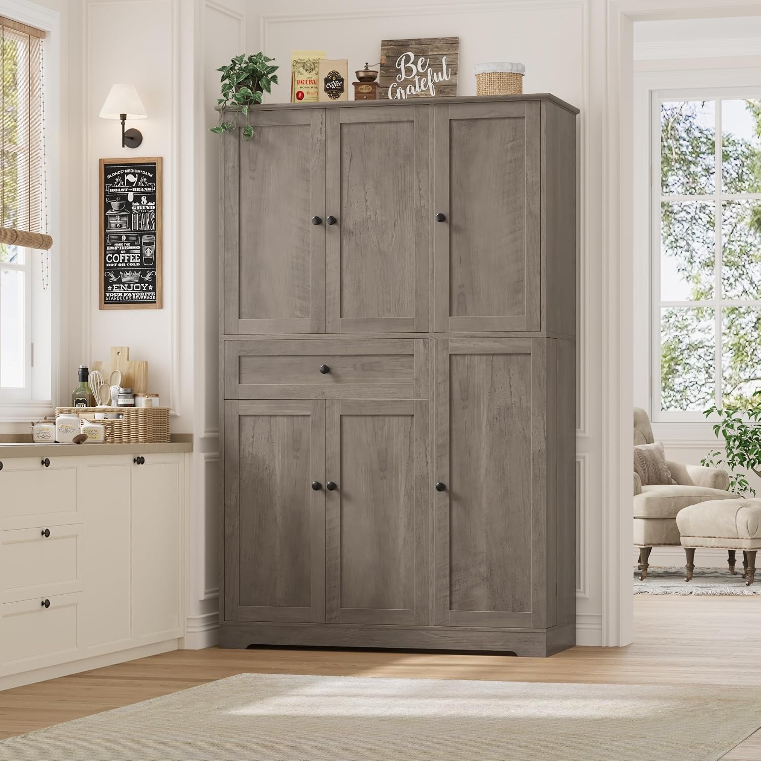 ตู้เก็บของในครัว ตู้เก็บของบนเ - Food Storage Kitchen Cabinet บทวิจารณ์และราคา