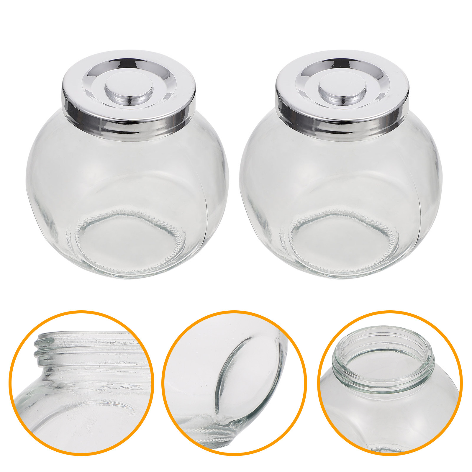 ขวดเก็บแยมผลไม้ 2 ชิ้น ขวดเก็บ - Food Storage Jar Glass บทวิจารณ์และราคา
