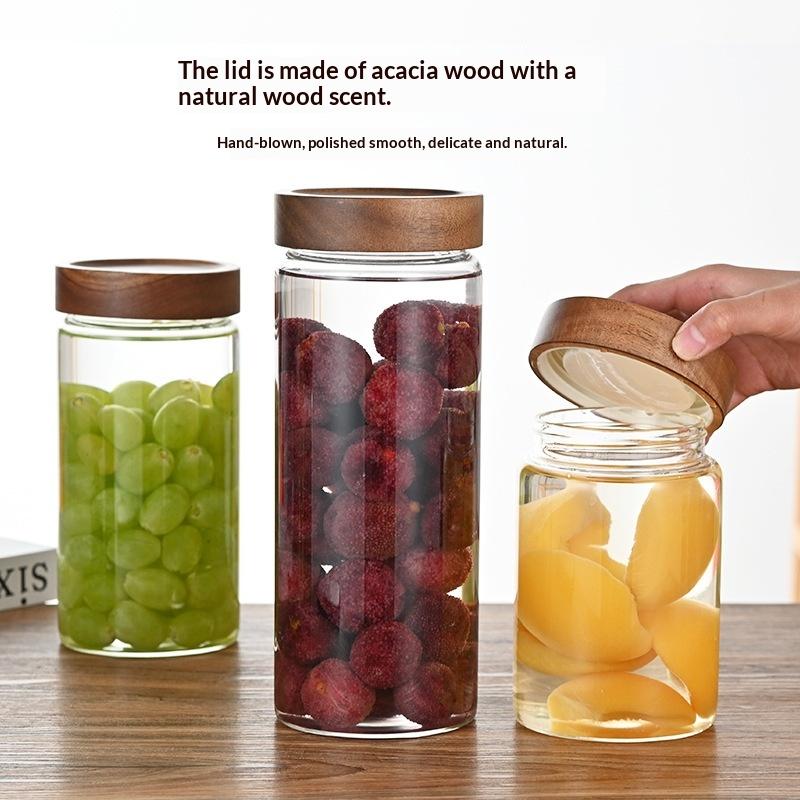 ถังเก็บเมล็ดกาแฟแบบปิดผนึก ภาช - Food Storage Jars With Wooden Lids บทวิจารณ์และราคา