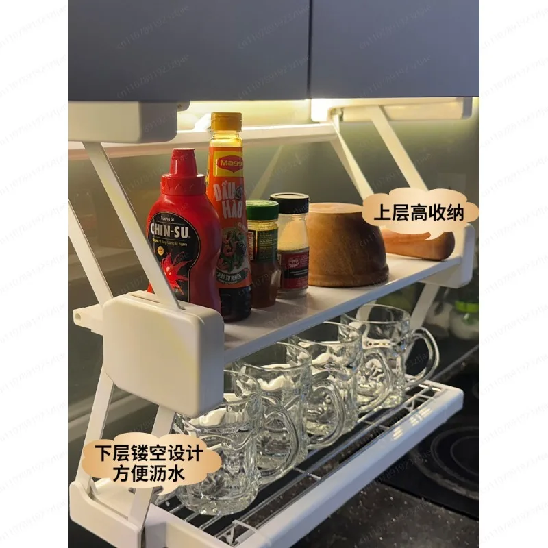 ชั้นวางของในครัวแบบพับได้สองชั - Food Storage Kitchen Cabinet บทวิจารณ์และราคา