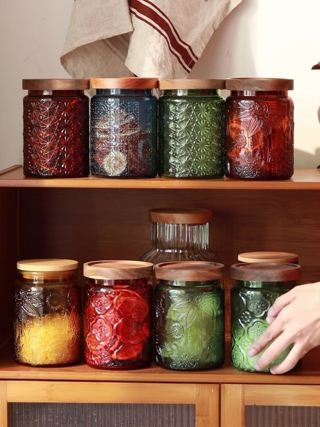เหยือกที่เก็บเครื่องครัวแก้วแน - Food Storage Jars With Wooden Lids บทวิจารณ์และราคา