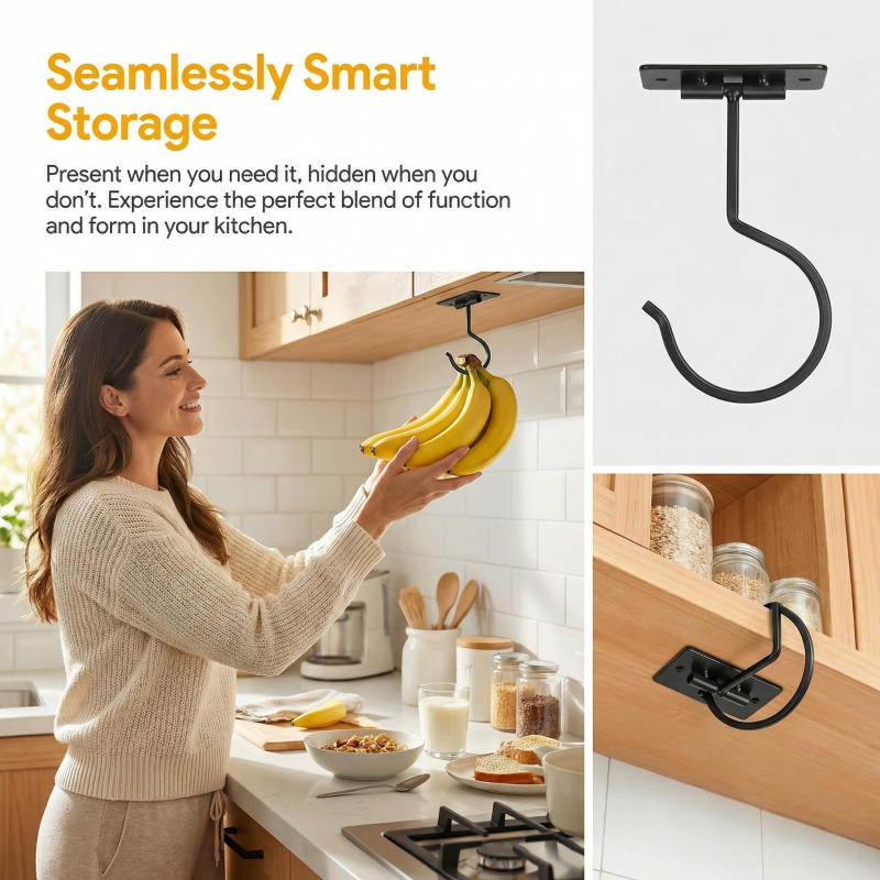 ตะขอแขวนกล้วยแบบติดผนังโลหะสีด - Food Storage Heat บทวิจารณ์และราคา